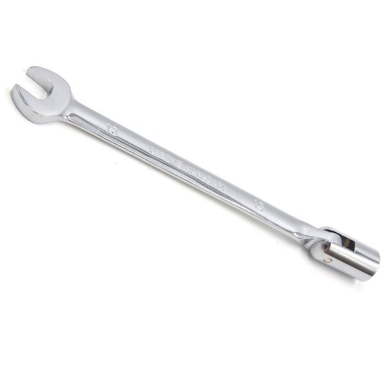 LDEXIN 13mm/0.51inch Flex-Head Open End Socket Wrench Ratchet Swivel Head Flex Combination Spanner Wrench Hand Tools - Image 1